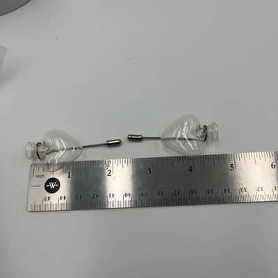 VTG Two's Company Hand Blown Glass Heart Posy Pin Bud Vase Brooch Jewelry Lot - Thumbnail 9