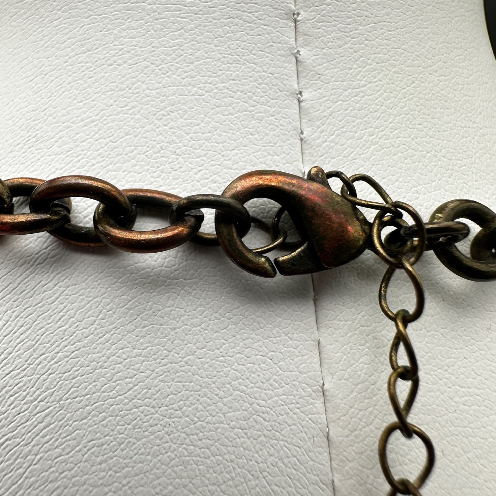 Vintage Y2K Chunky Necklace Bronze Tone Rhinestone Black Crystal Women's Jewelry - Thumbnail 14