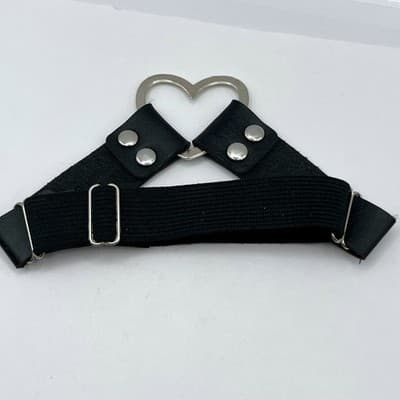 Vintage Black Faux Leather Heart Garter Belt Gothic Punk Elastic Leg Ring Toy - Image 1
