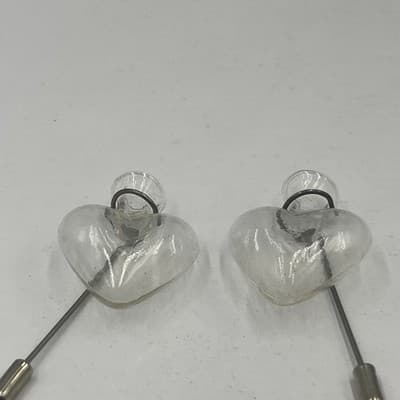 VTG Two's Company Hand Blown Glass Heart Posy Pin Bud Vase Brooch Jewelry Lot - Thumbnail 8