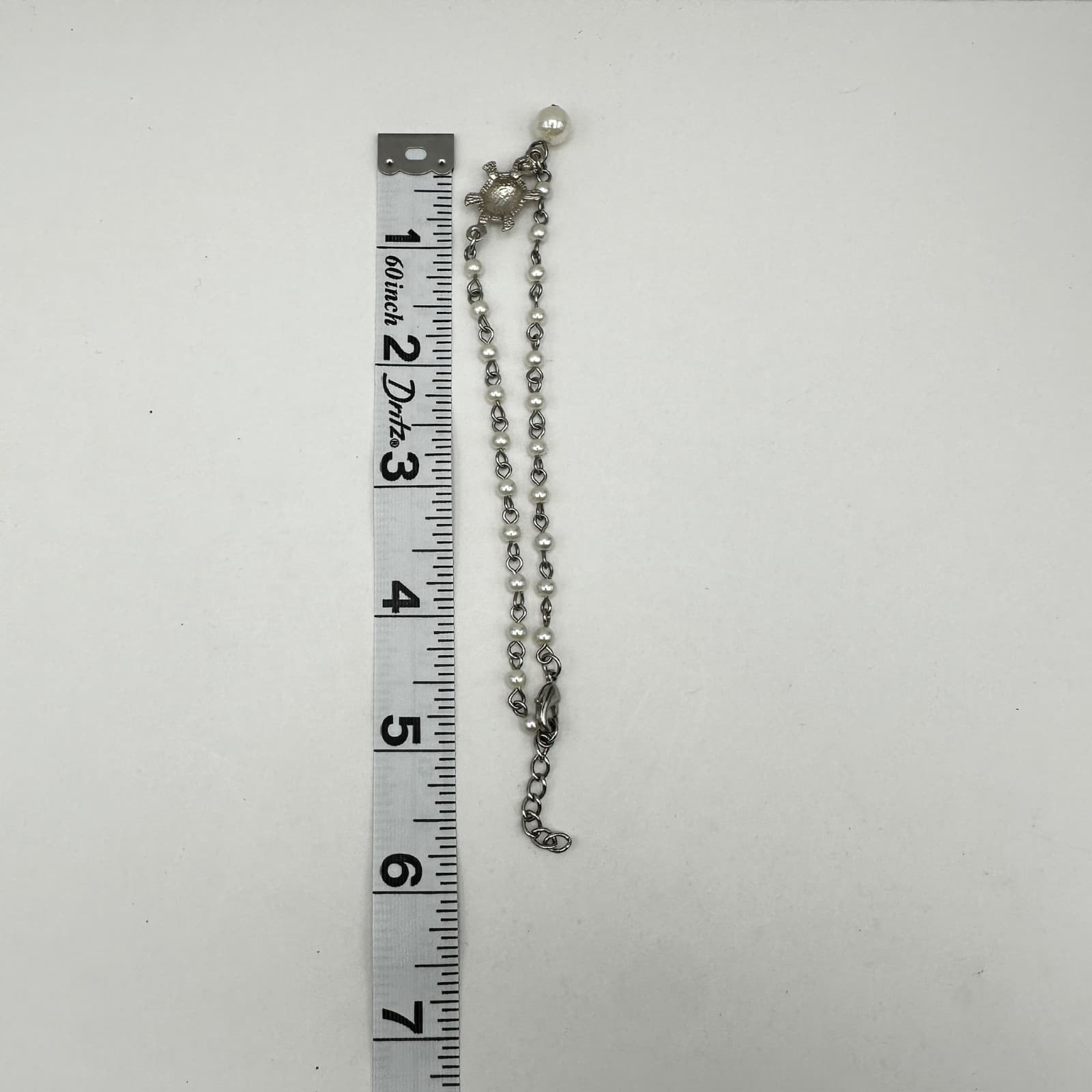 Vintage Y2K Faux Pearl Turtle Charm Bracelets Silver Tone Pendant Boho Jewelry - Thumbnail 10