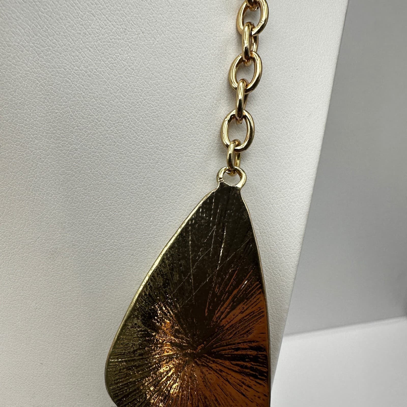 Vintage 90s Multi Strand Statement Necklace Turquoise Gold Tone Women's Jewelry - Thumbnail 12