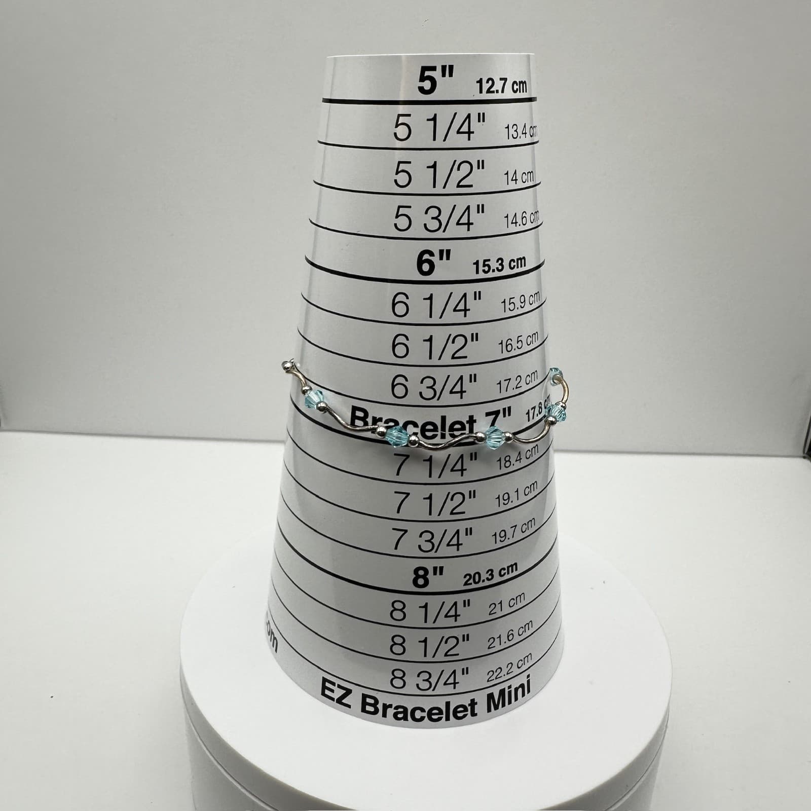 Vintage 90s Y2K Blue Crystal Beaded Wave Bracelet Silver Tone Boho Jewelry - Thumbnail 10