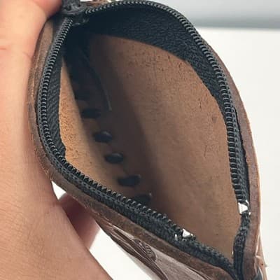 Vintage El Salvador Tazumal Leather Coin Purse Keychain Hummingbird Embossed - Thumbnail 8