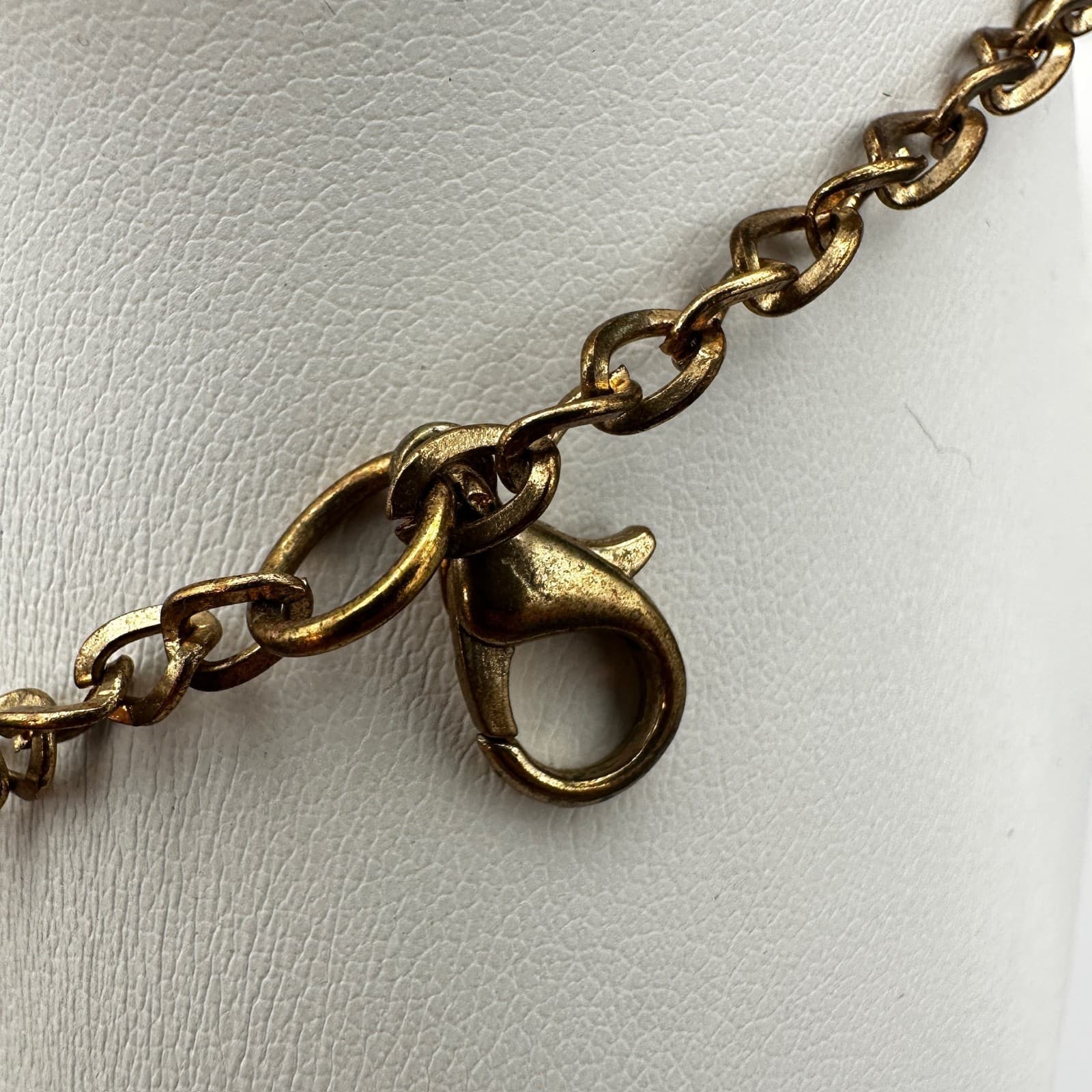 Vintage 90s Leaf Black Double Hoop Pendant Necklace Gold Tone Women's Jewelry - Thumbnail 12