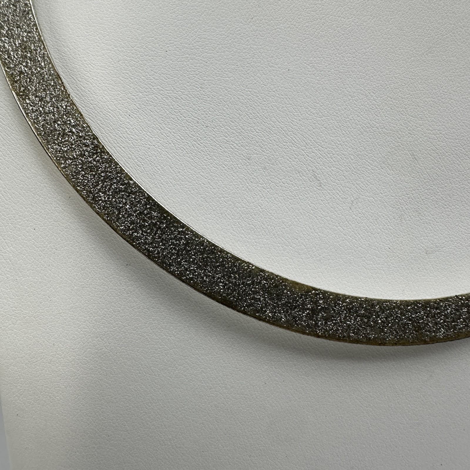 Vintage 90s Silver Tone Glitter Inlay Collar Necklace Choker Sparkle Jewelry - Thumbnail 3