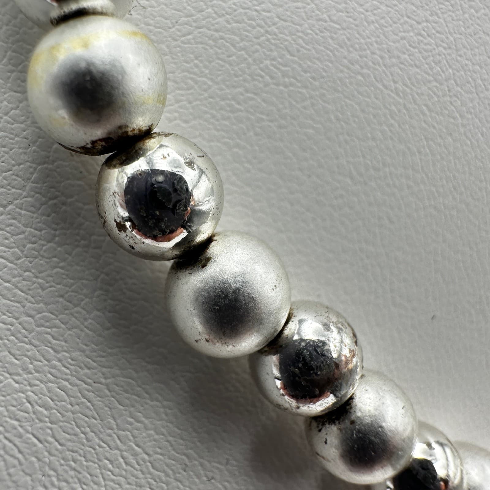 Vintage 90s Napier Ball Bead Strand Necklace Silver Tone Women's Jewelry - Thumbnail 6