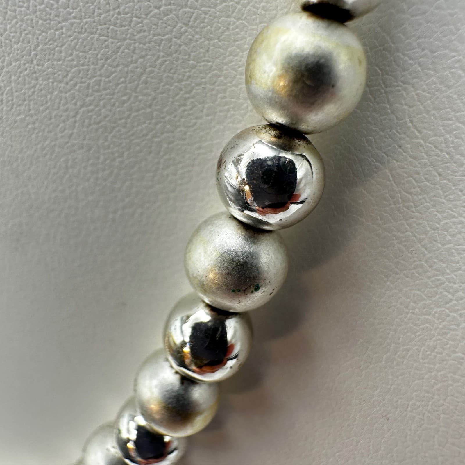 Vintage 90s Napier Ball Bead Strand Necklace Silver Tone Women's Jewelry - Thumbnail 10