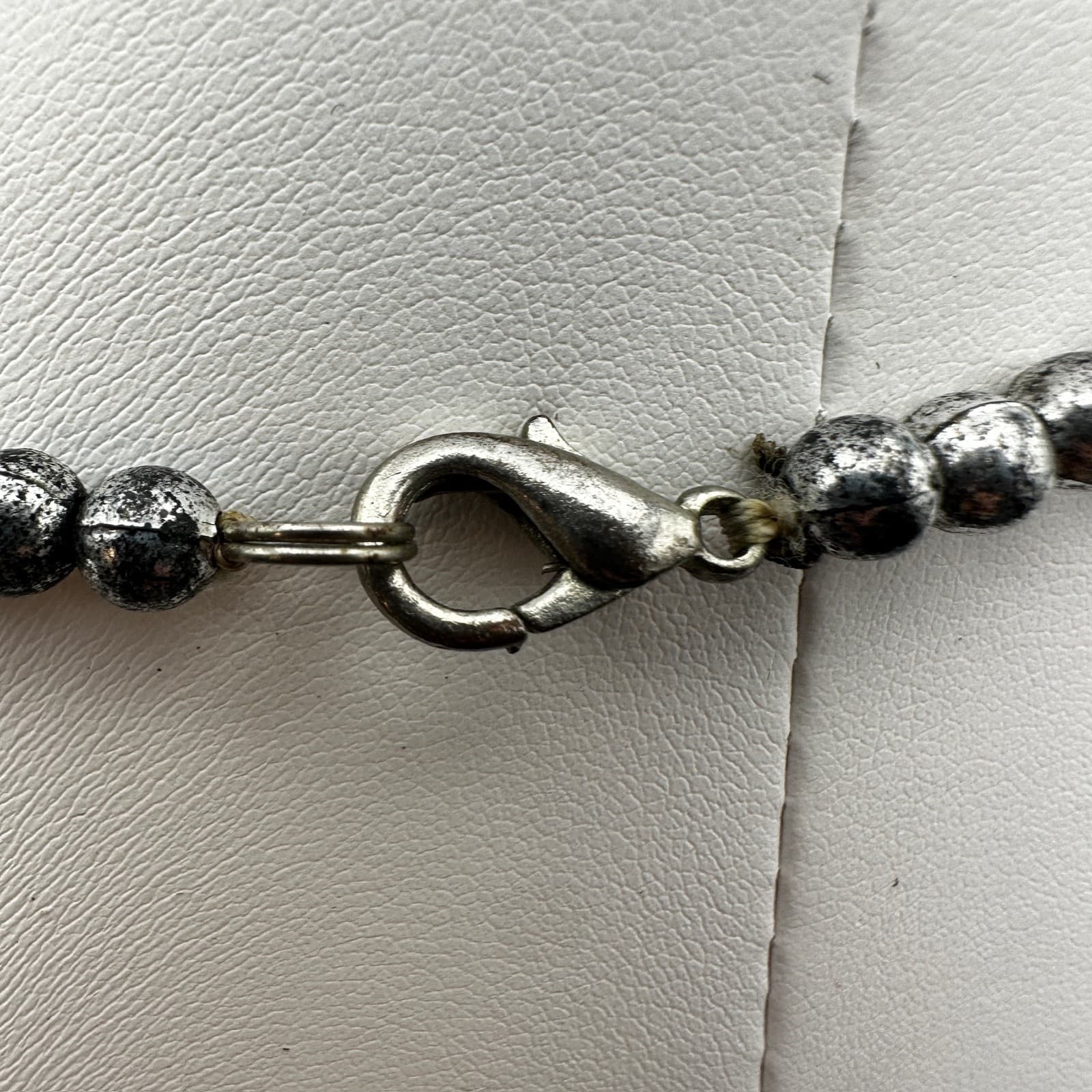 Vintage 90s Multi Strand Black Necklace Floral Beads Silver Tone Women's Jewelry - Thumbnail 12