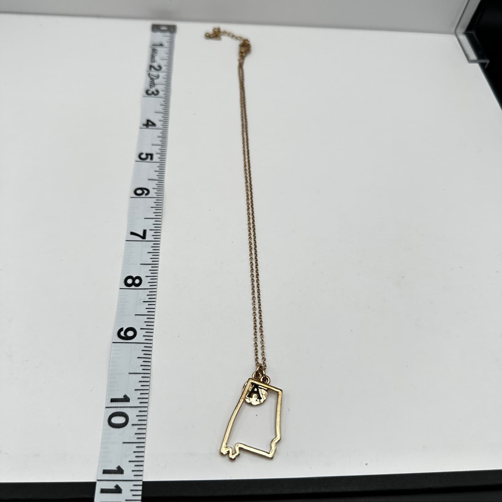 Vintage 90s Alabama State Initial A Necklace Gold Tone Boho Charm Womens Jewelry - Thumbnail 11