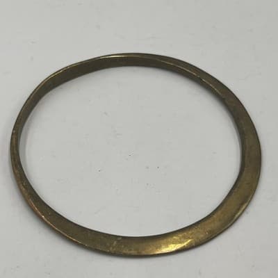 Vintage Gold Tone Bangle Bracelet Lot Rhinestone Hinged Cuff Minimalist Modern - Thumbnail 2