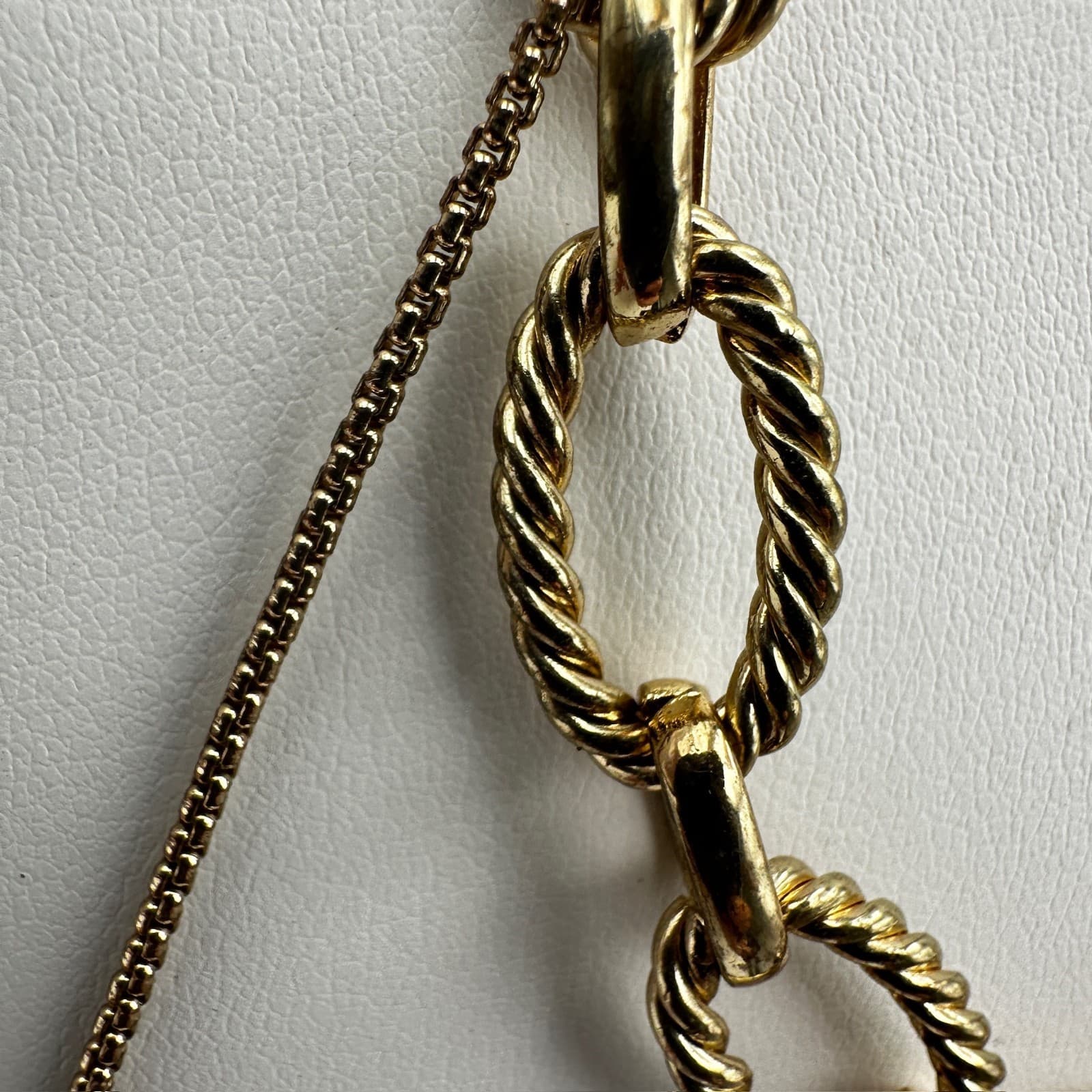 Vintage 90s Express Gold Tone Layered Necklace Compass Medallion Chunky Link - Thumbnail 6