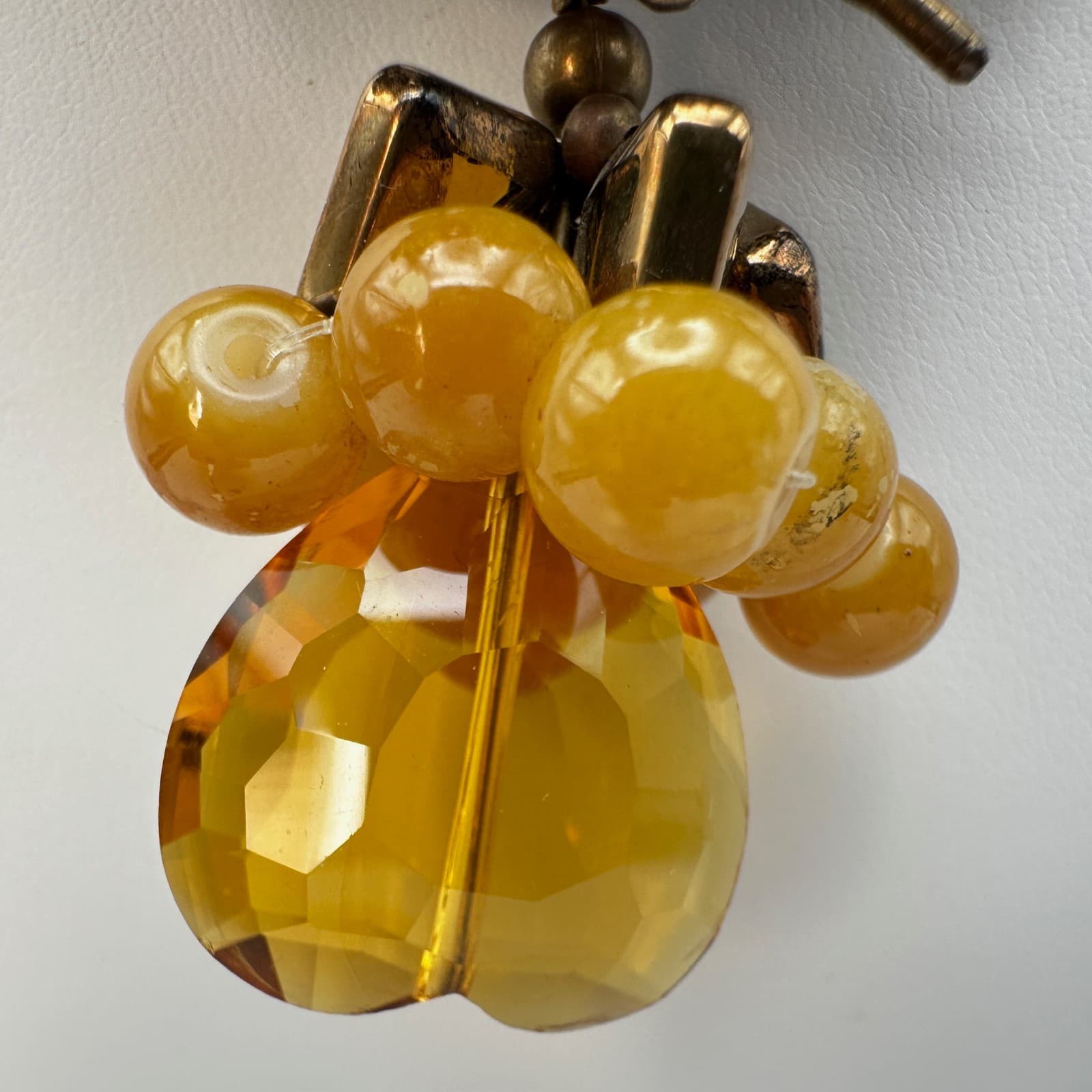 Vintage 90s Stone Bead Statement Necklace Boho Lobster Clasp Women's Jewelry - Thumbnail 5