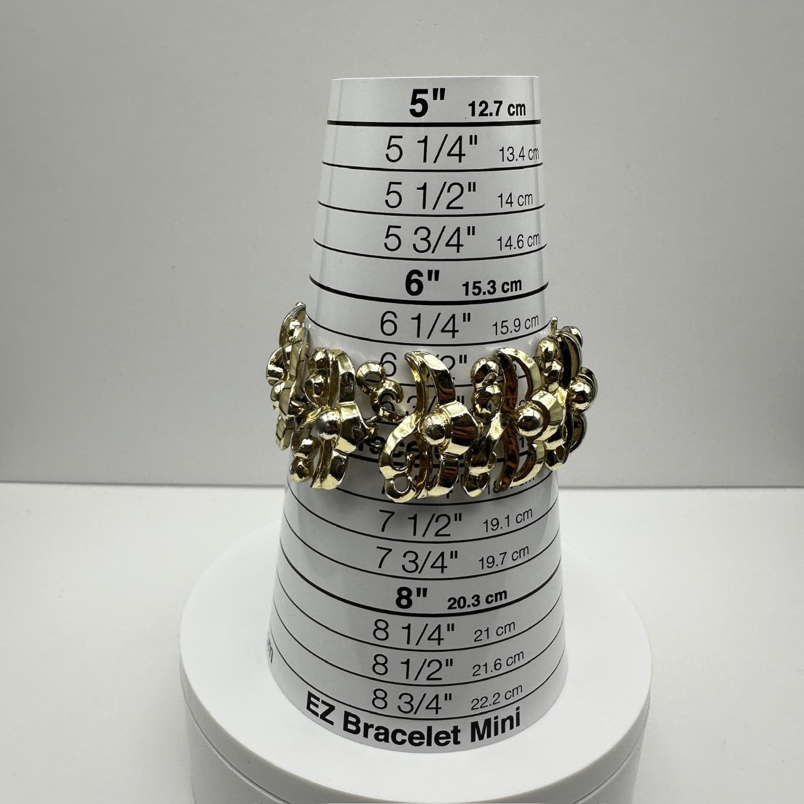 Vintage 80s Gold Tone Fleur De Lis Scroll Link Bracelet Women's Jewelry - Thumbnail 10