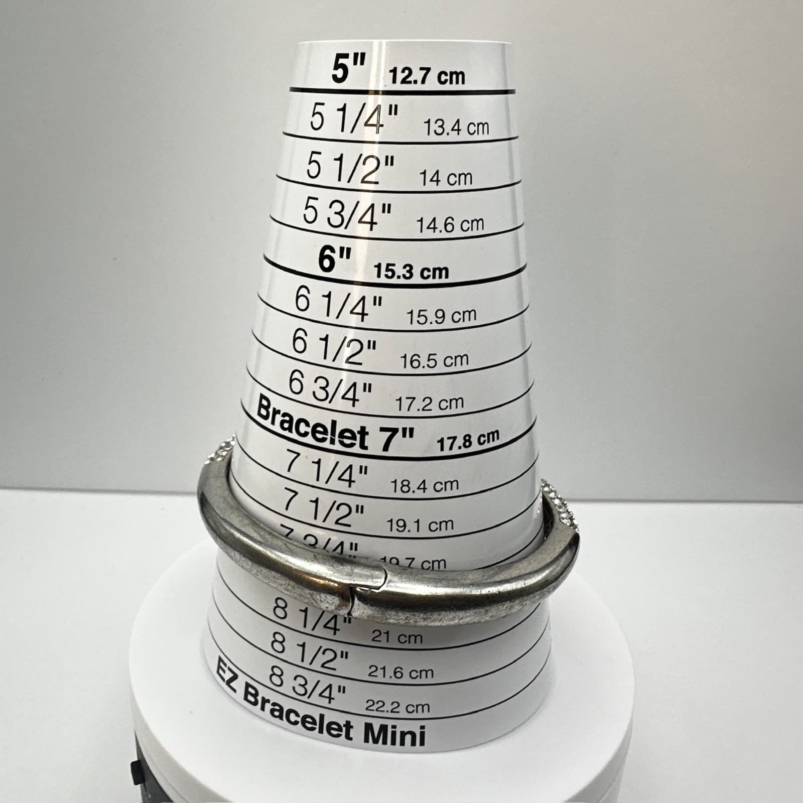 Vintage 90s Silver Tone Rhinestone Hinged Bangle Bracelet women's Jewelry - Thumbnail 13