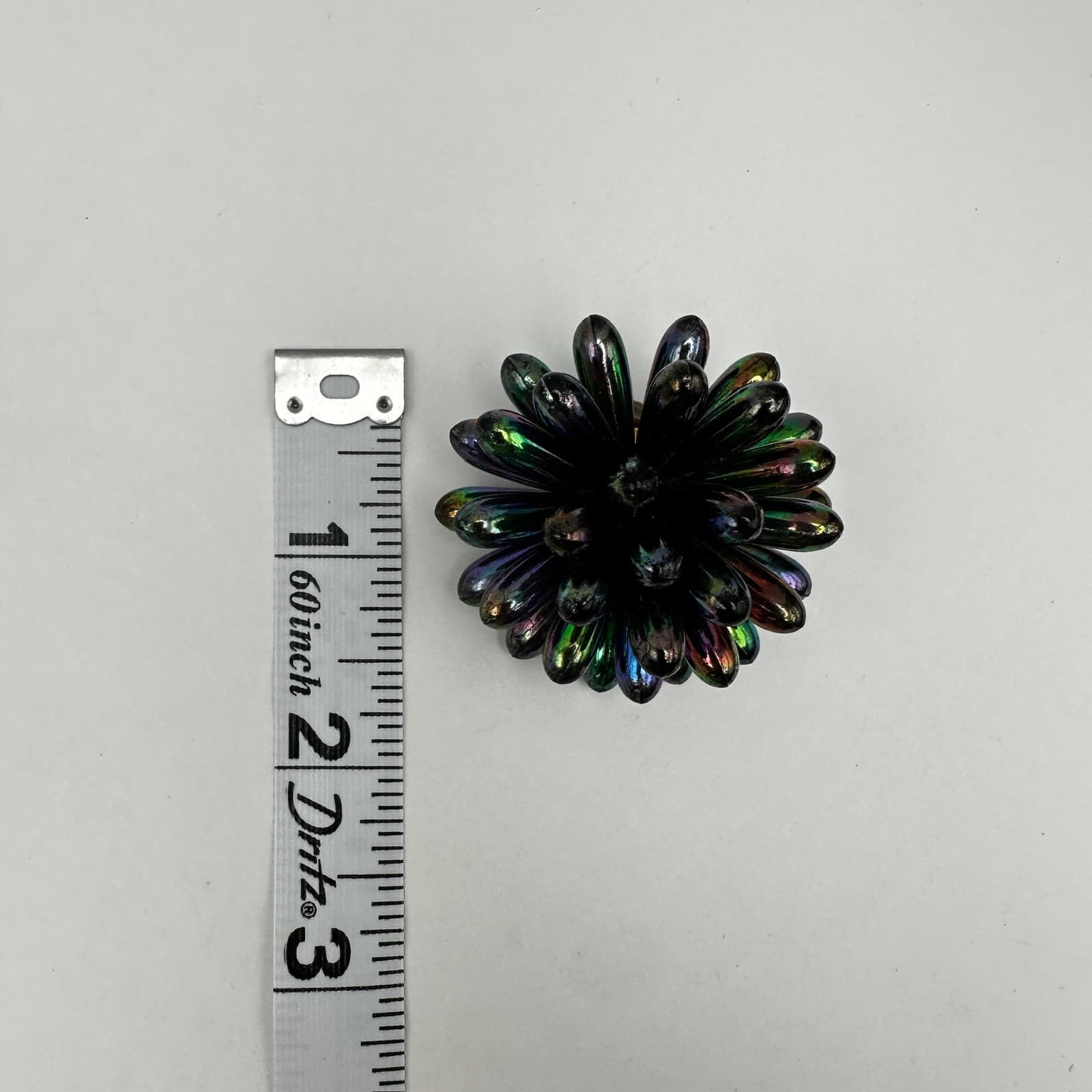 Vintage 80s Iridescent Oil Slick Burst Earrings Floral Statement Women's Jewelry - Thumbnail 10