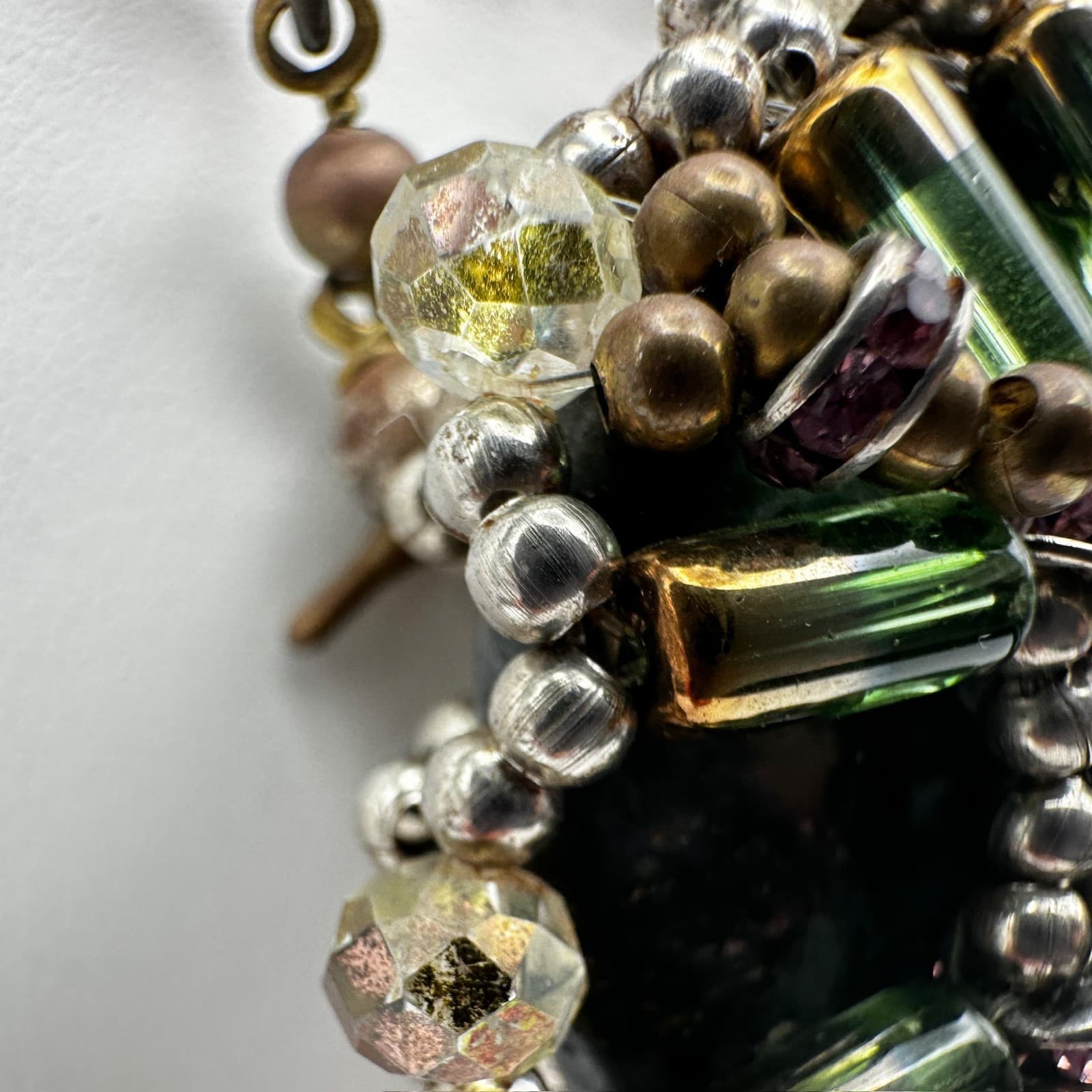 Vintage 90s Stone Bead Statement Necklace Boho Lobster Clasp Women's Jewelry - Thumbnail 8