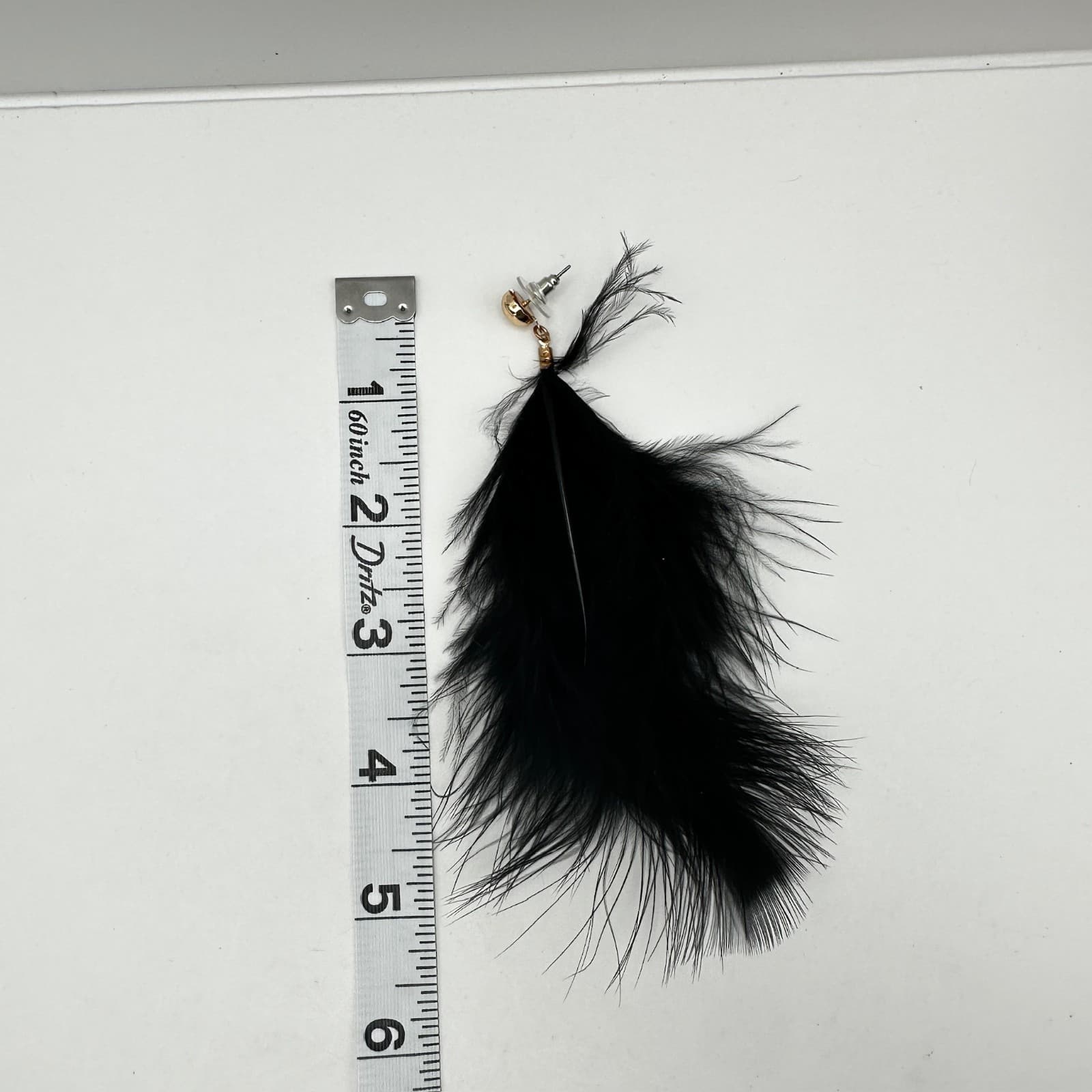 Vintage 90s Long Feather Drip Earrings Set Gold Tone Statement Pierced Jewelry - Thumbnail 20