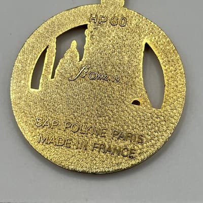 VTG SAP Polyne Paris Souvenir Keychain Gold Tone Eiffel Tower Sacré-Cœur 1992 - Thumbnail 6