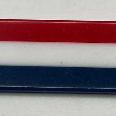 Vintage Patriotic Red White Blue Bar Netherland Flag Brooch Pin Tricolor Resin - Thumbnail 2
