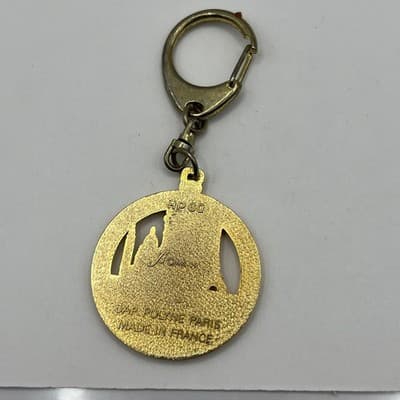VTG SAP Polyne Paris Souvenir Keychain Gold Tone Eiffel Tower Sacré-Cœur 1992 - Thumbnail 5