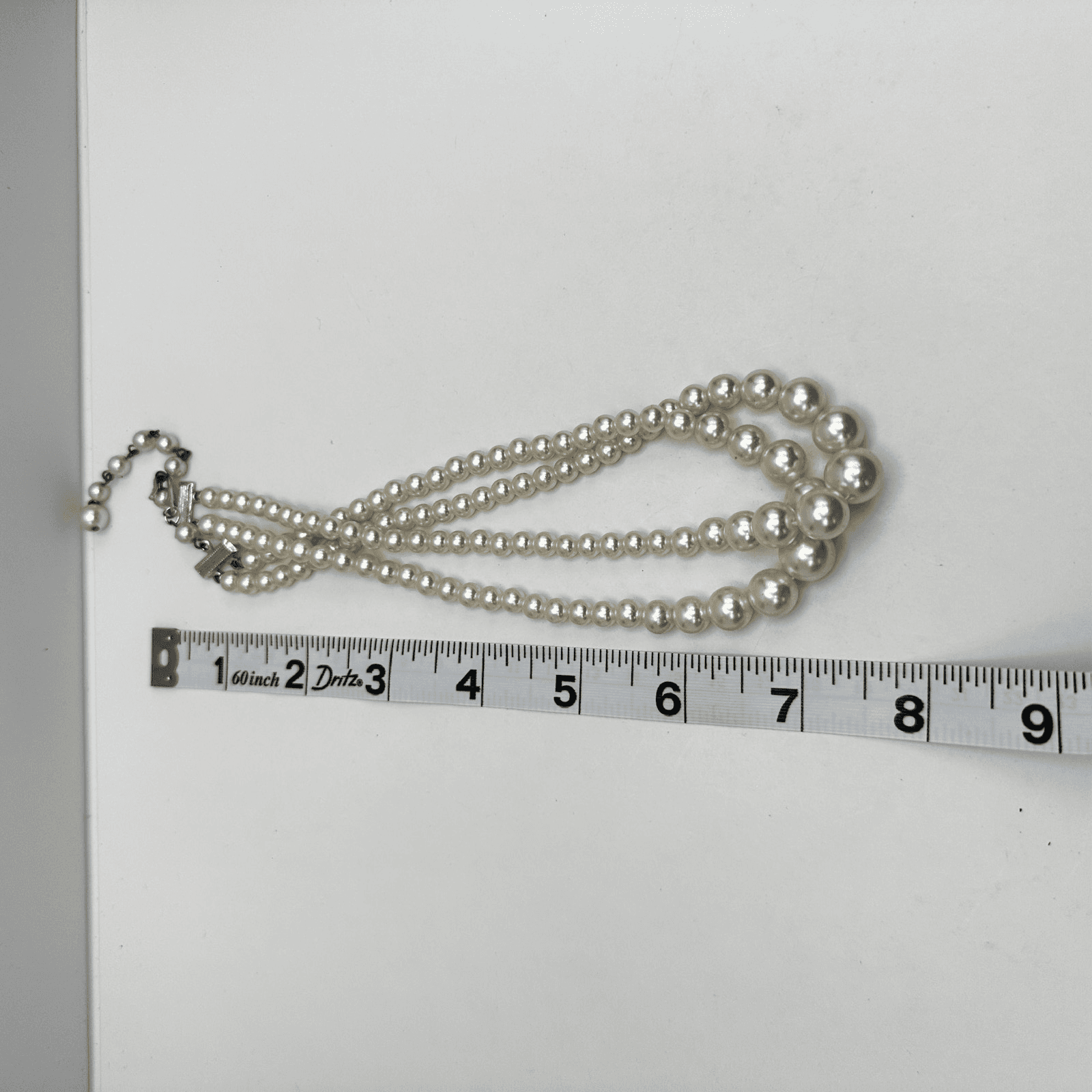 Vintage 90s Double Strand Beads Faux Pearl Necklace Cream Women's Jewelry - Thumbnail 12