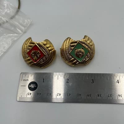 Vintage Boy Scouts Cub Scout Neckerchief Slides Lot Wolf Red Bear Green Enamel - Thumbnail 6