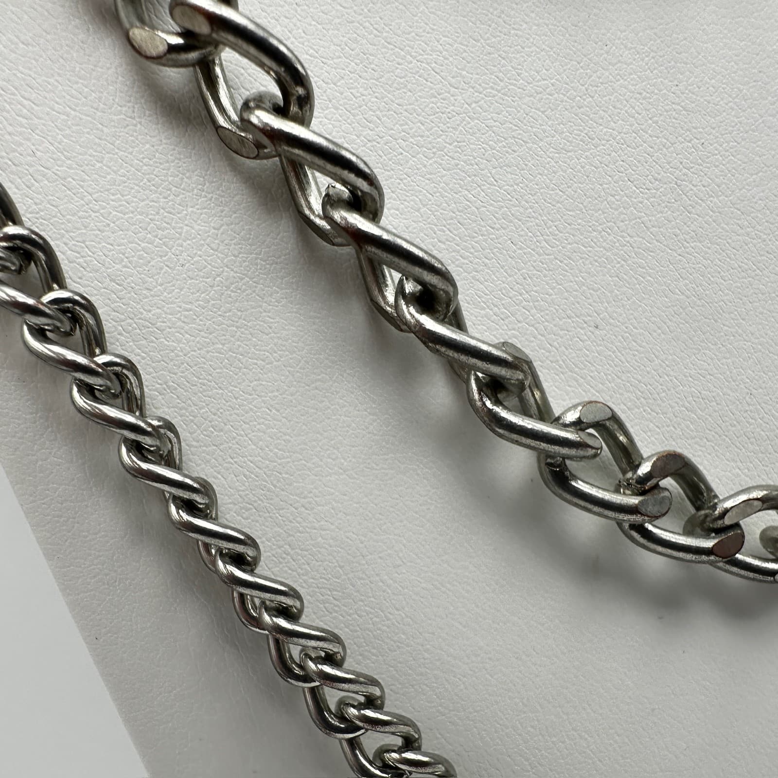 Vintage 90s Multi Layer Silver Tone Chain Necklace Industrial Bar Fringe Jewelry - Thumbnail 7