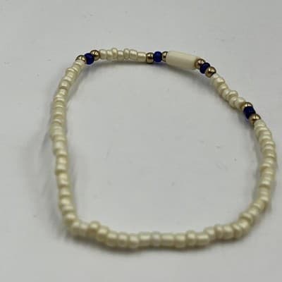 Vintage 3pc Beaded Bracelet Set Faux Pearl Eiffel Tower Charm Boho Multi Strand - Thumbnail 5