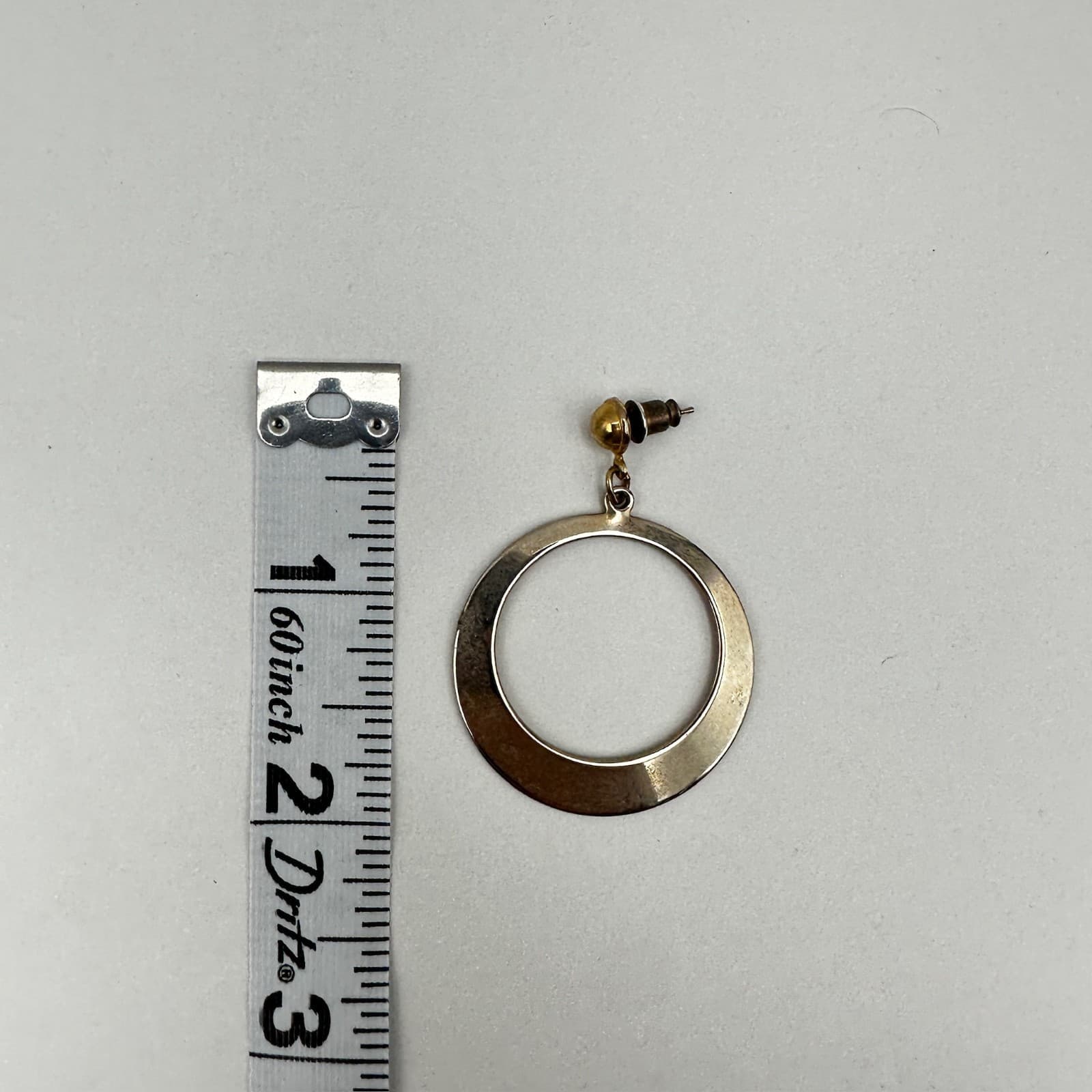 Vintage 80s Gold Tone Tapered Hoop Dangle Earrings Statement Women's Jewelry - Thumbnail 8