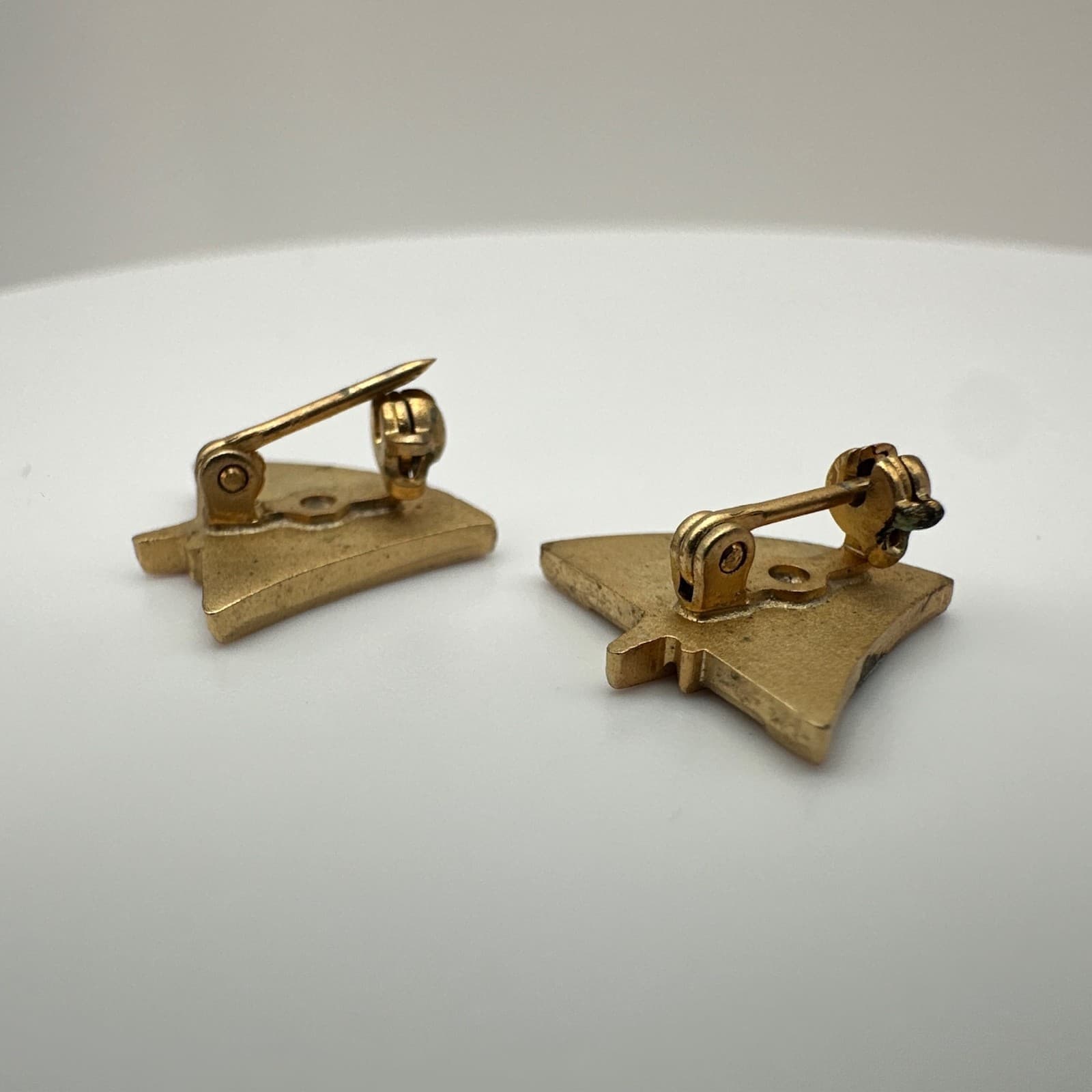 Vintage 80s United Methodist Church Cross & Flame Logo Gold Lapel Pin Jewelry - Thumbnail 5