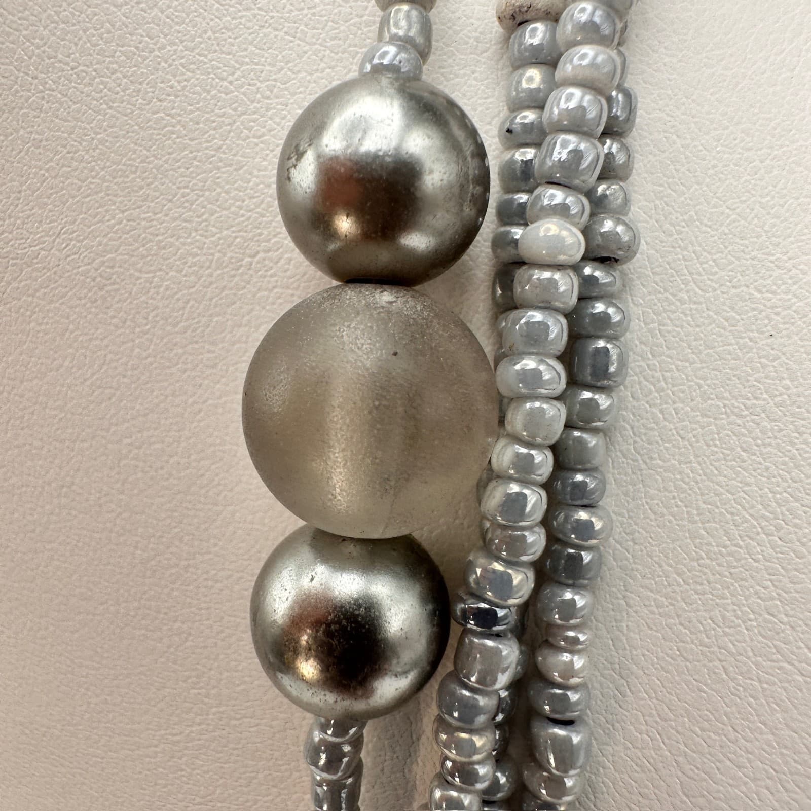 Vintage 80s Multi-Strand Long Beaded Statement Necklace Pink Accents Jewelry - Thumbnail 11