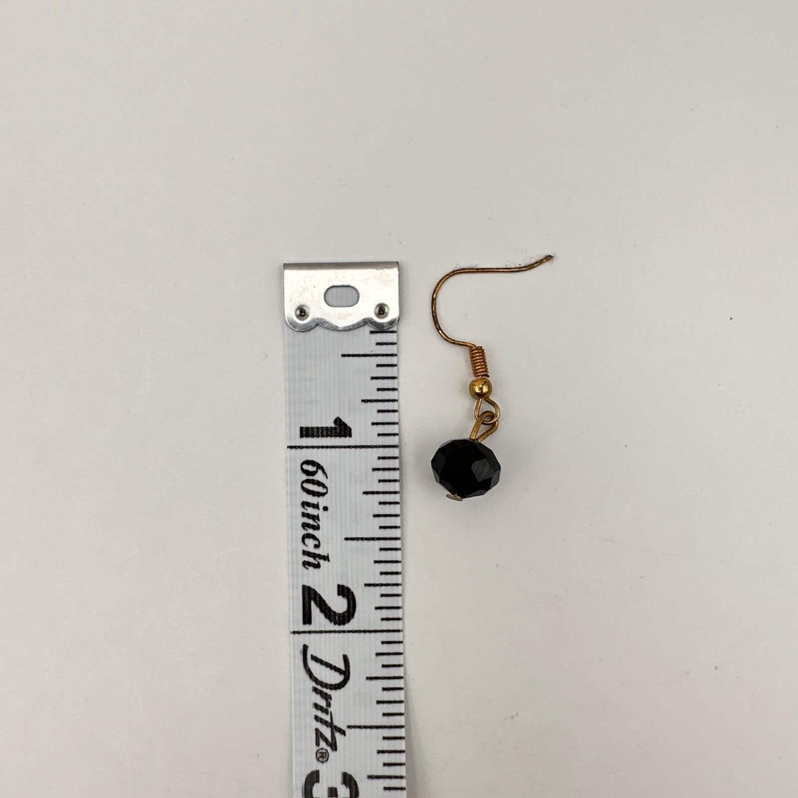 Vintage 90s Black Face Bead Dangle Drop Earrings Gold-Tone Hooks Jewelry - Thumbnail 13