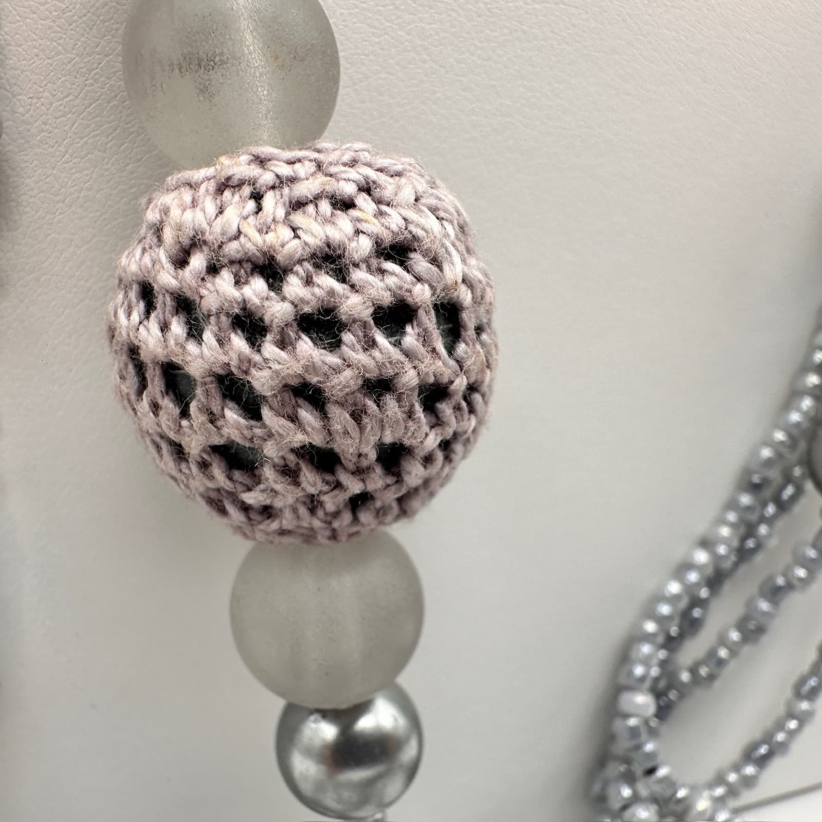 Vintage 80s Multi-Strand Long Beaded Statement Necklace Pink Accents Jewelry - Thumbnail 8