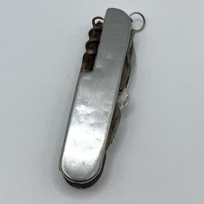 Vintage Stainless Steel Multi-Tool Pocket Knife Folding Utility Knife Corkscrew - Image 1