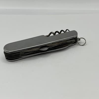 Vintage Stainless Steel Multi-Tool Pocket Knife Folding Utility Knife Corkscrew - Thumbnail 3