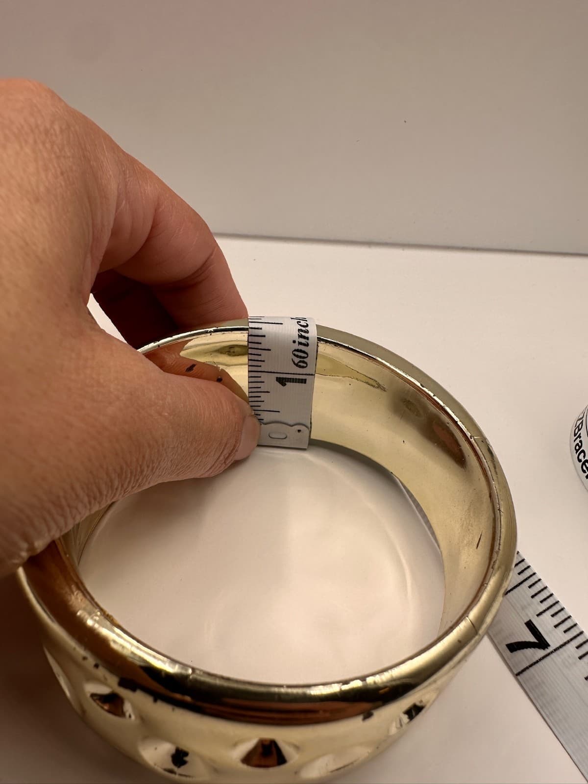 Vintage 90s Gold Tone Wide Cuff Bracelet Studded Dome Design Fashion Jewelry - Thumbnail 10