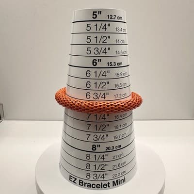 Vintage 60s Orange Mesh Enamel Bangle Bracelet Retro Woven Chain Link Statement - Thumbnail 10