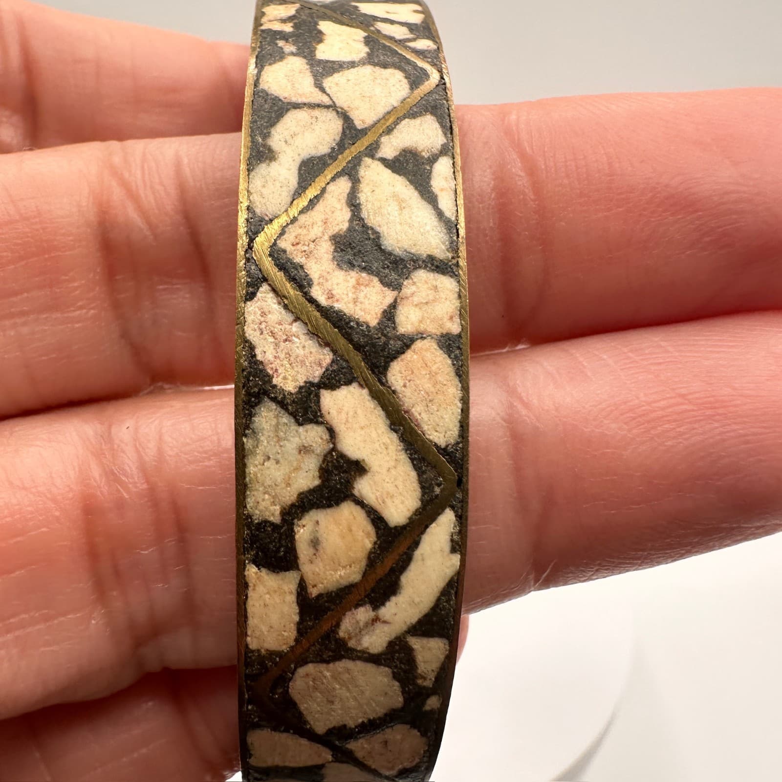 Vintage 90s Brass Tone Bracelet Boho Geometric Women's Classic Fashion Jewelry - Thumbnail 8