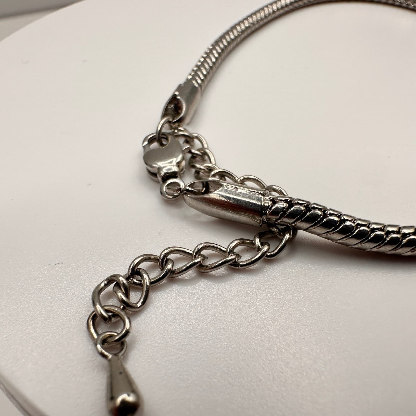 Vintage Silver Tone Snake Chain Bracelet Adjustable Minimalist Classic Jewelry - Thumbnail 6