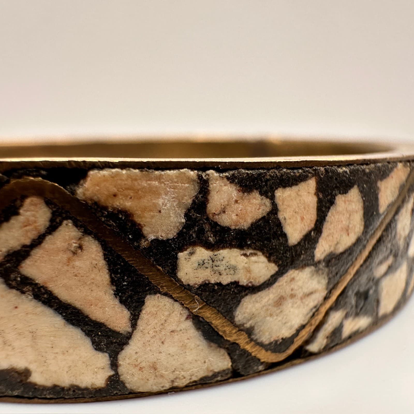 Vintage 90s Brass Tone Bracelet Boho Geometric Women's Classic Fashion Jewelry - Thumbnail 5