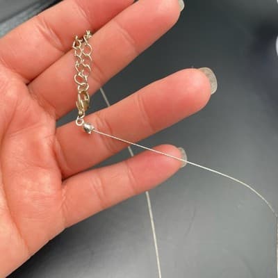 Vintage Silver-Tone Chain Lobster Teal Pendant Statement Coordinating Beaded - Thumbnail 5