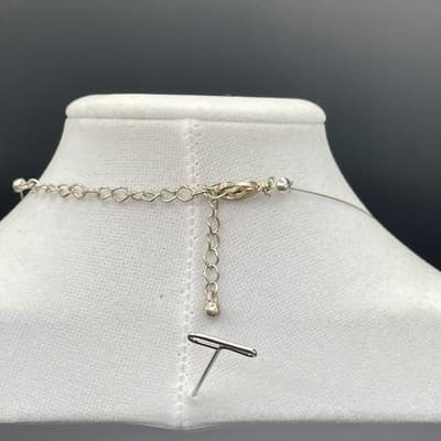 Vintage Silver-Tone Chain Lobster Teal Pendant Statement Coordinating Beaded - Thumbnail 10