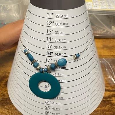 Vintage Silver-Tone Chain Lobster Teal Pendant Statement Coordinating Beaded - Thumbnail 12