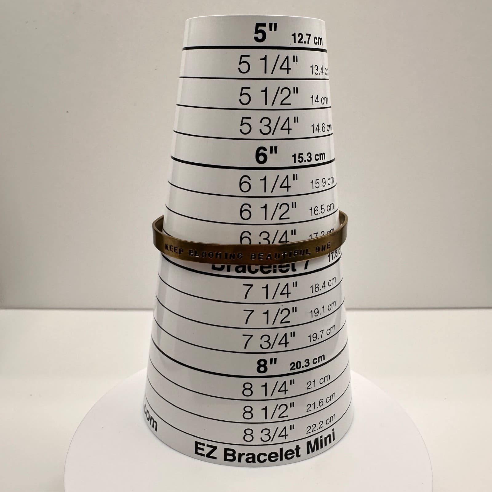 Vintage 80s Brass Cuff Bracelet Keep Blooming Beautiful One Engraved Jewelry - Thumbnail 6