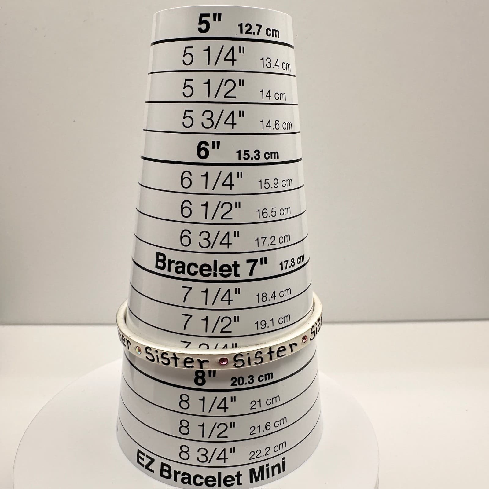 Vintage Y2K Silver Tone Sister Bangle Bracelet AB Rhinestone Crystal Jewelry - Thumbnail 8