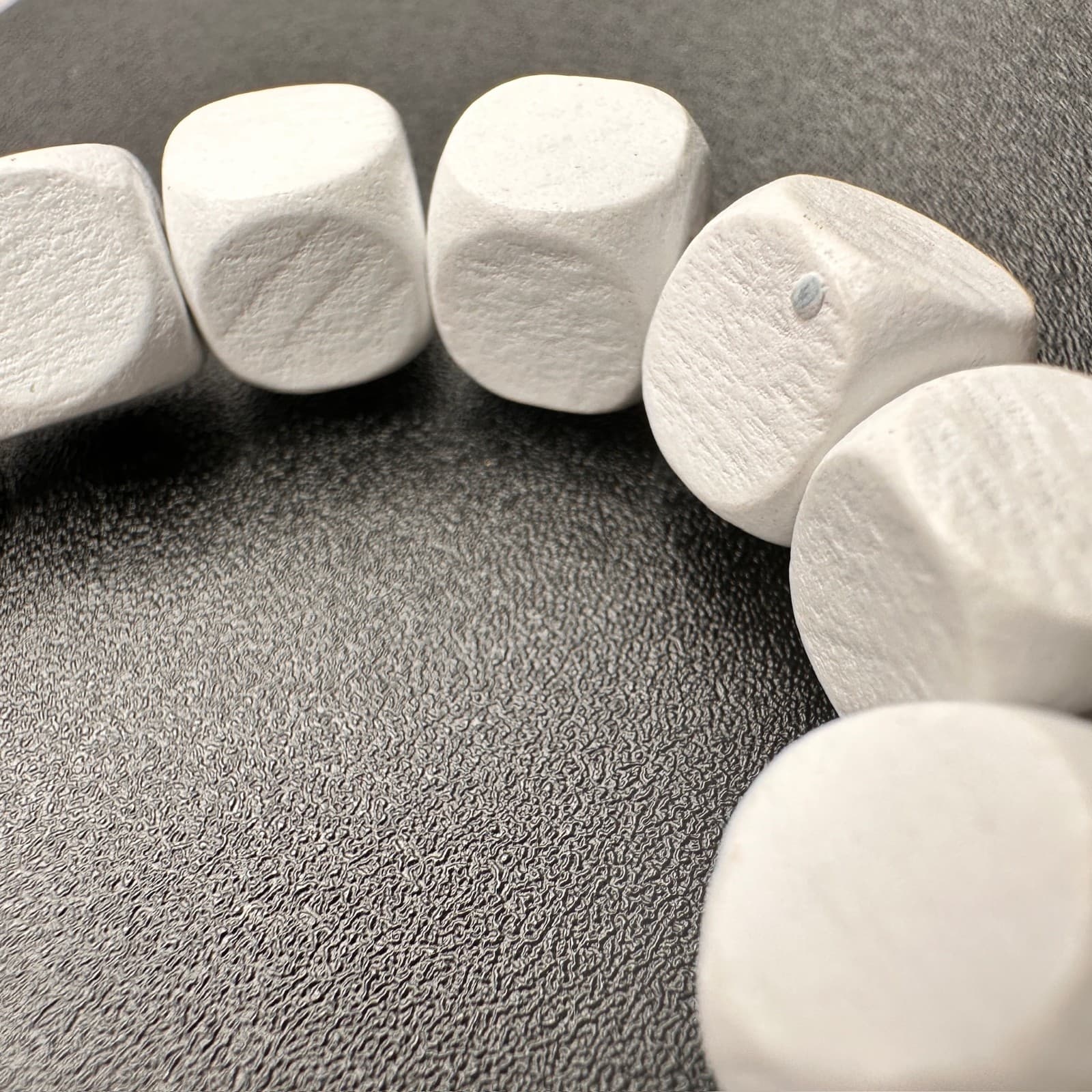 Vintage 90s White Wooden Cube Bead Stretch Bracelet Boho Statement Jewelry - Thumbnail 9