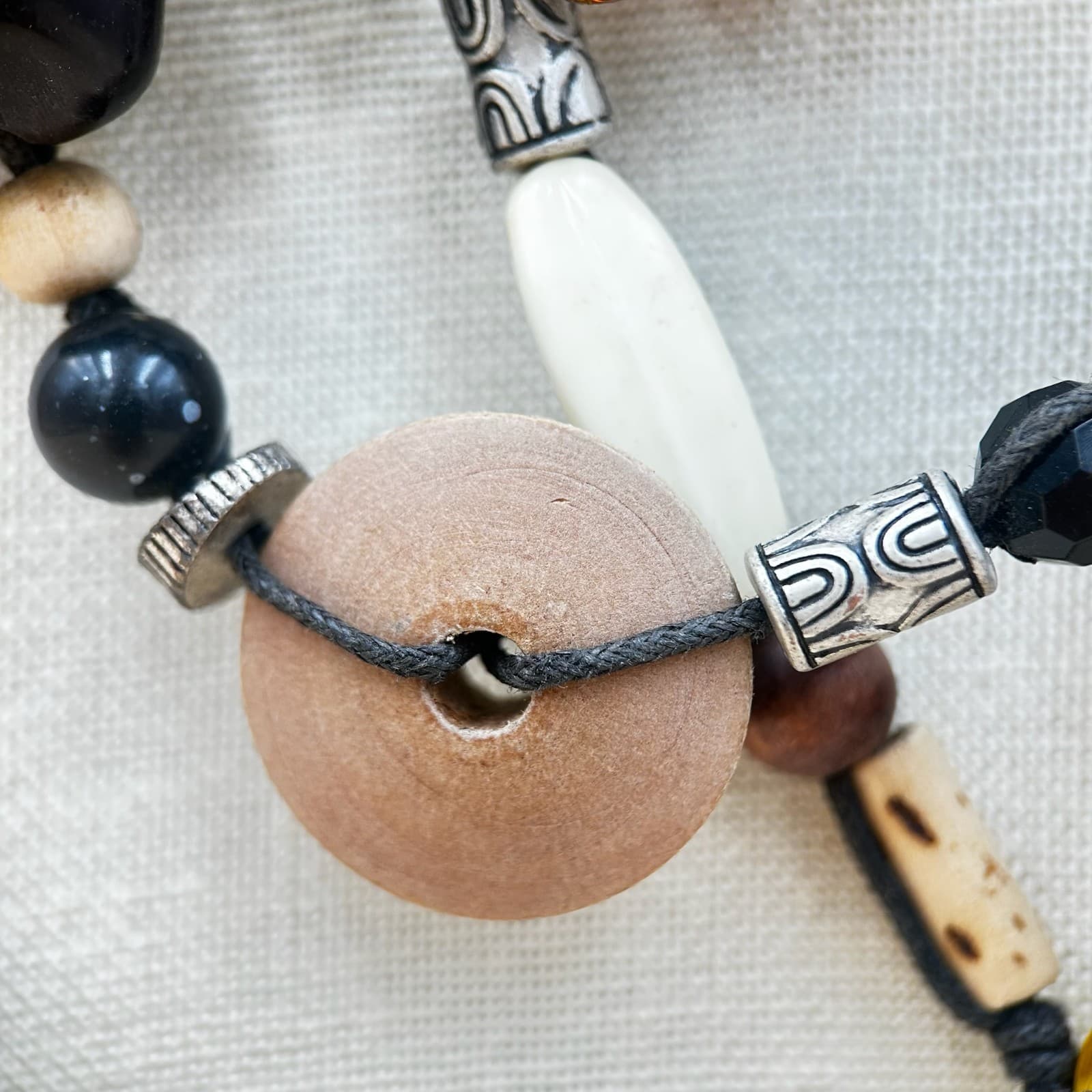 Vintage Multi Strand Art Venetian Glass Mix Colored Boho Style Beaded Necklace - Thumbnail 4