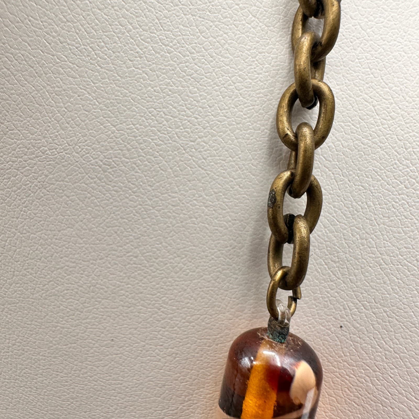 Vintage 80s Bohemian Statement Necklace Large Bronze & Turquoise Beads Jewelry - Thumbnail 10