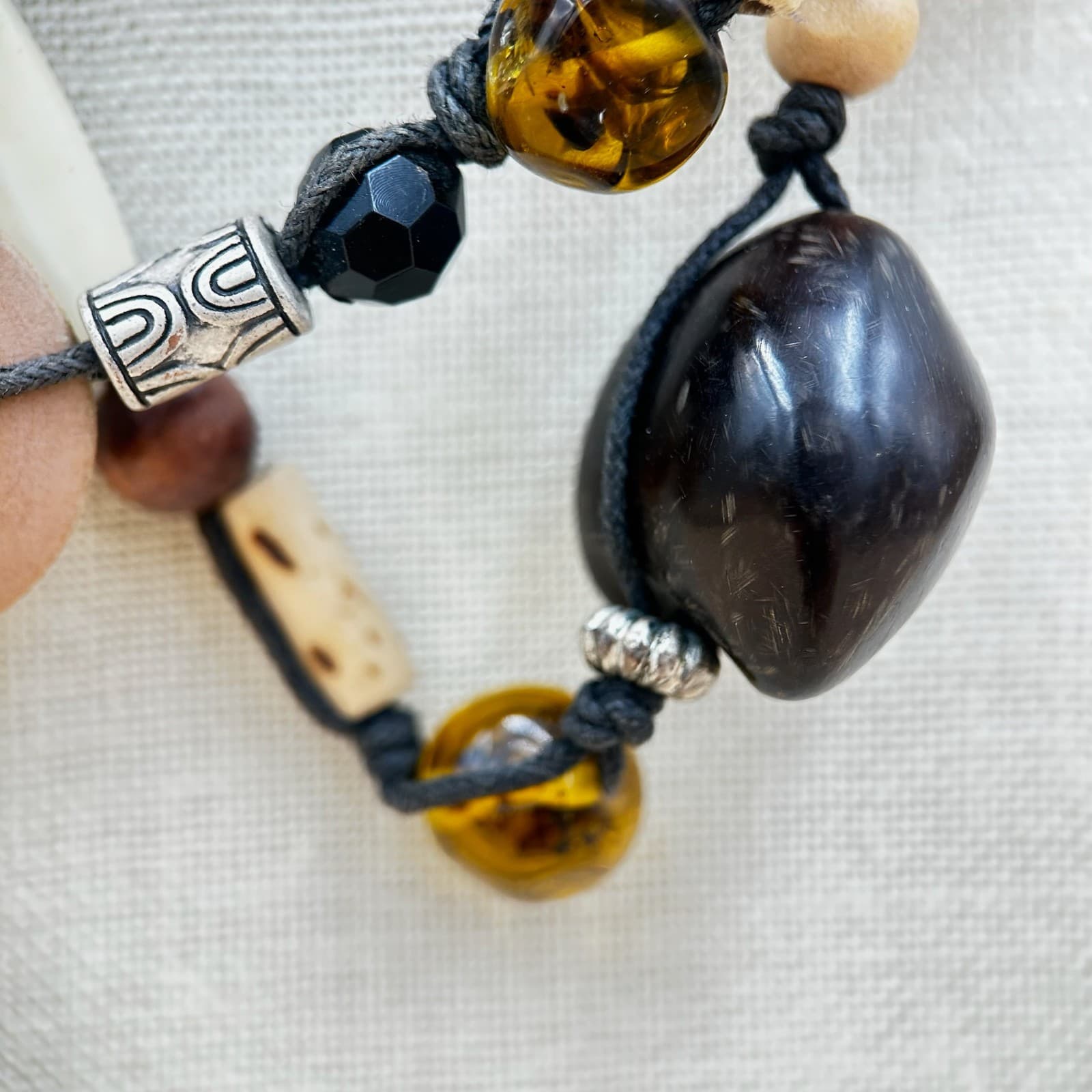 Vintage Multi Strand Art Venetian Glass Mix Colored Boho Style Beaded Necklace - Thumbnail 3